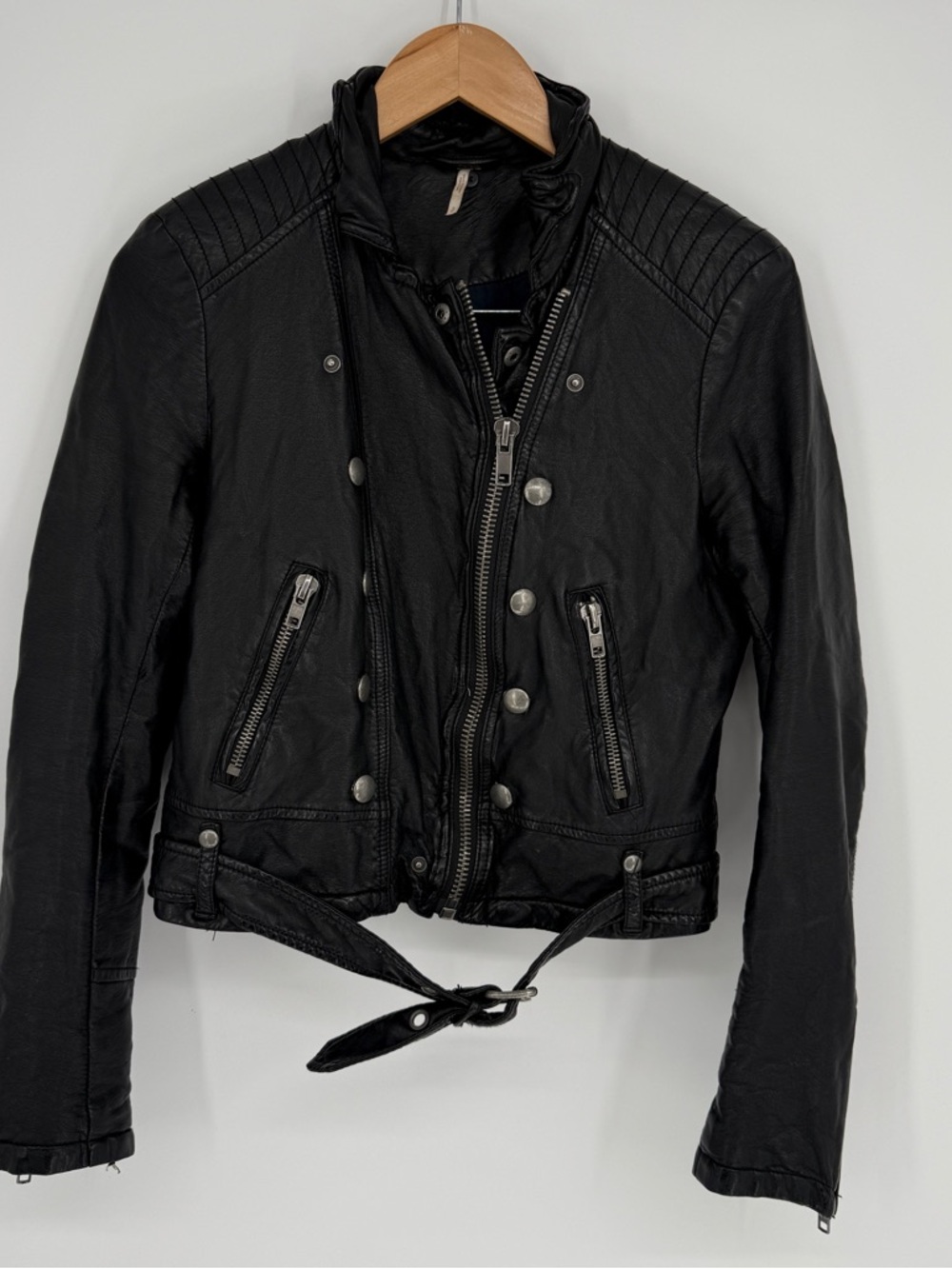 Free People Vegan Leather Moto Jacket Size S - Picture 2 of 8